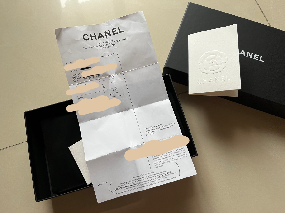 香奈兒開箱!Chanel 經典拉鍊長夾好香❤️2022荔枝牛金釦多少錢?哪裏買?如何保養?真假辨別?完整說明給你聽。 - 第13張圖 香奈兒購買證明