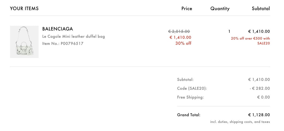 Mytheresa滿額折上8折！Loewe Pebble 狂省近台幣四萬！